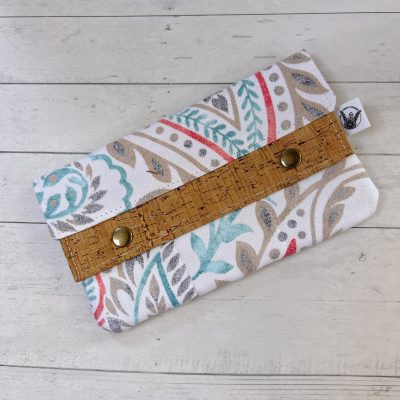 women's paisley print full size slim wallet in coral and aqua blue