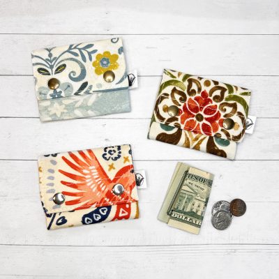 Slim Card Wallet with Double Snap Closure, Minimalist Wallet, Coin Purse ID Wallet, Credit Card Holder