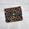 Small Leopard Print Card and Coin Wallet - Women's Mini ID Wallet with Snap Tab