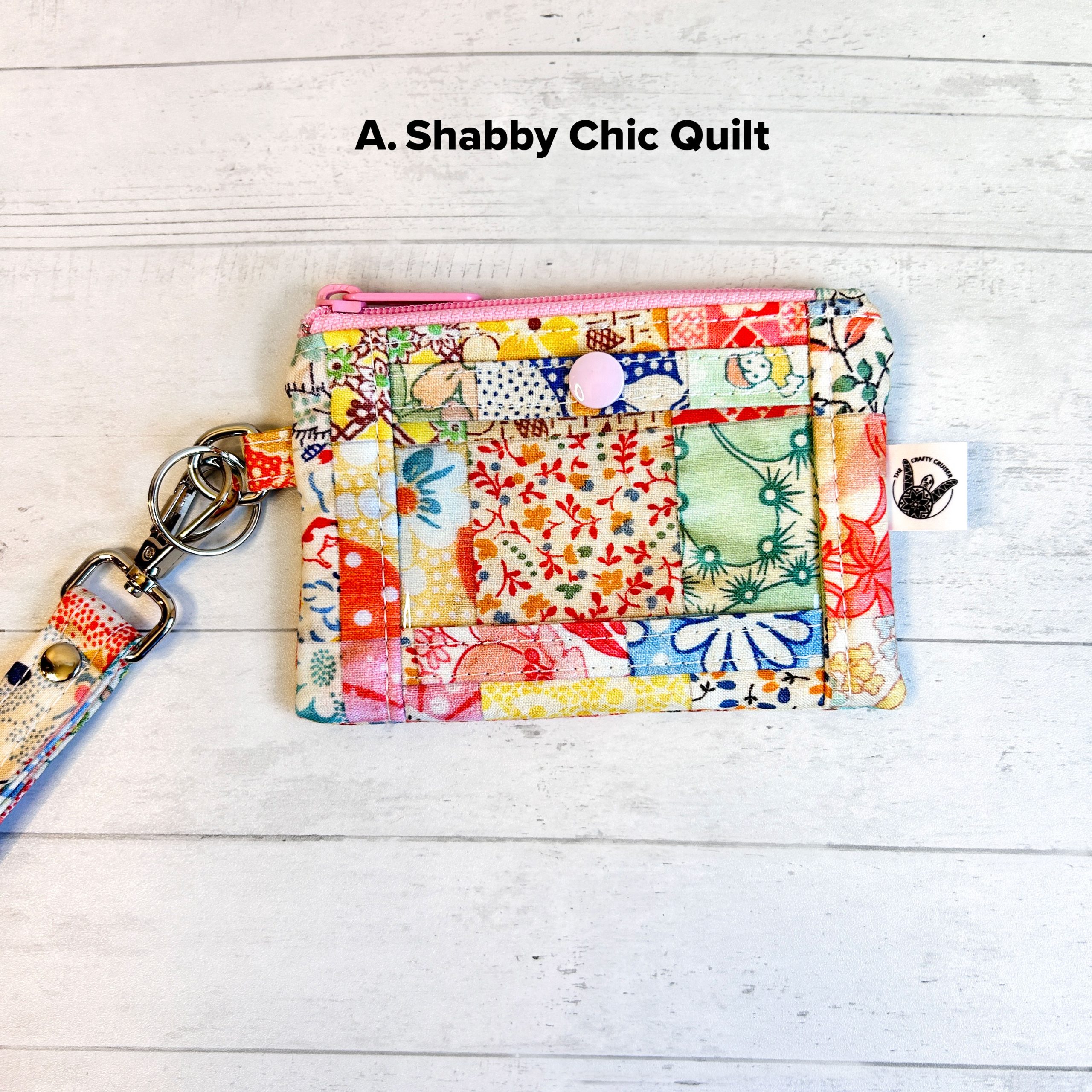 ID Wallet with Wristlet Strap | Mini ID Wallet Key Fob with Zipper Coin Pouch - Image 3