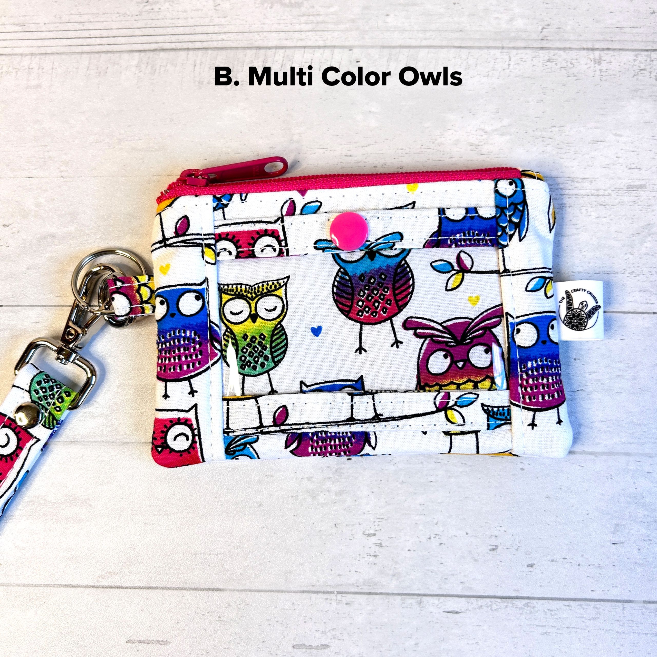 ID Wallet with Wristlet Strap | Mini ID Wallet Key Fob with Zipper Coin Pouch - Image 4