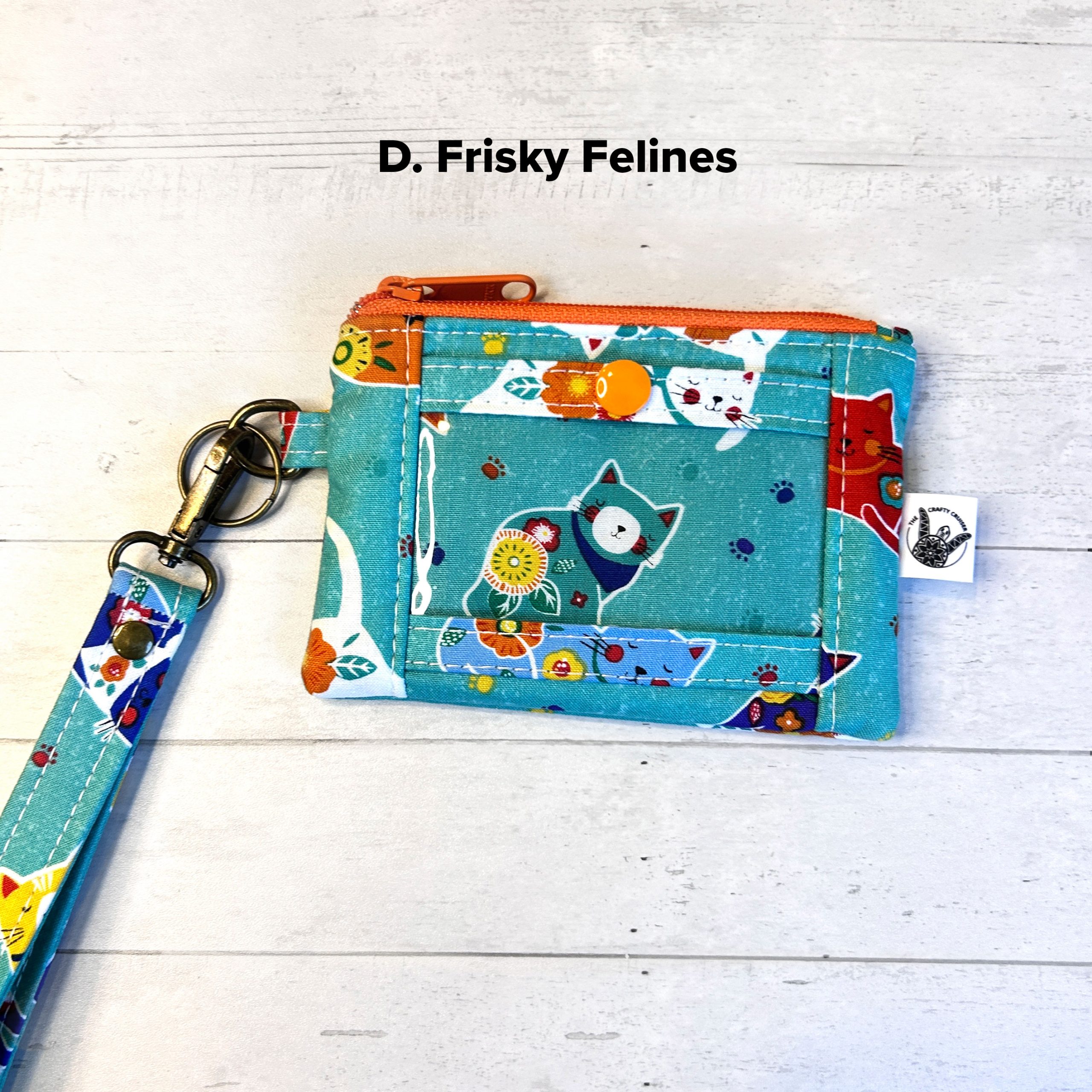 ID Wallet with Wristlet Strap | Mini ID Wallet Key Fob with Zipper Coin Pouch - Image 6