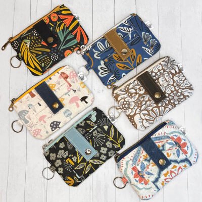 Zipper Coin & Card Wallet - Small Zip Pouch Card Holder - Mini Wallet for Small Bag
