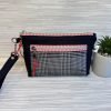 Small Black Wristlet Clutch Bag - Houndstooth Print Wristlet Zipper Pouch