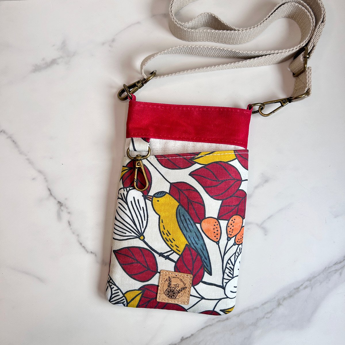 Mini Crossbody Bag for Phone - Bird Lover Print Phone Pouch - Nature Inspired Minimalist Purse - Image 3