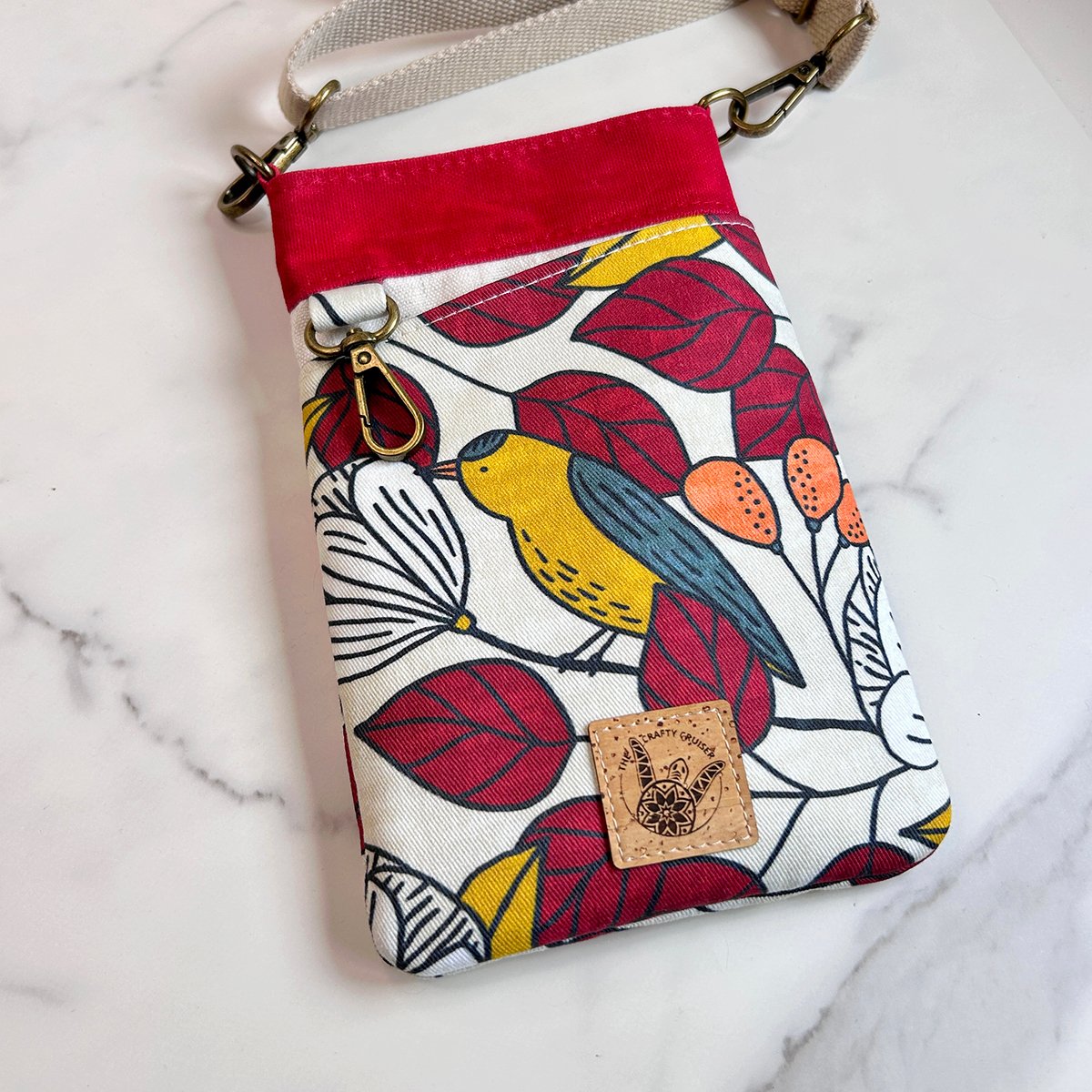 Mini Crossbody Bag for Phone - Bird Lover Print Phone Pouch - Nature Inspired Minimalist Purse - Image 5