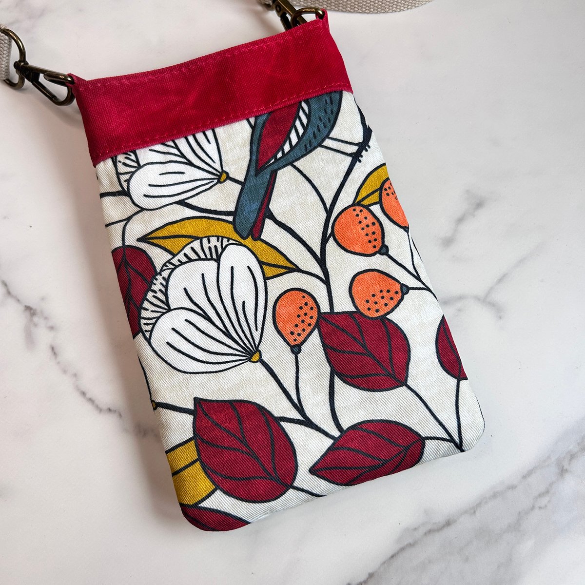 Mini Crossbody Bag for Phone - Bird Lover Print Phone Pouch - Nature Inspired Minimalist Purse - Image 4