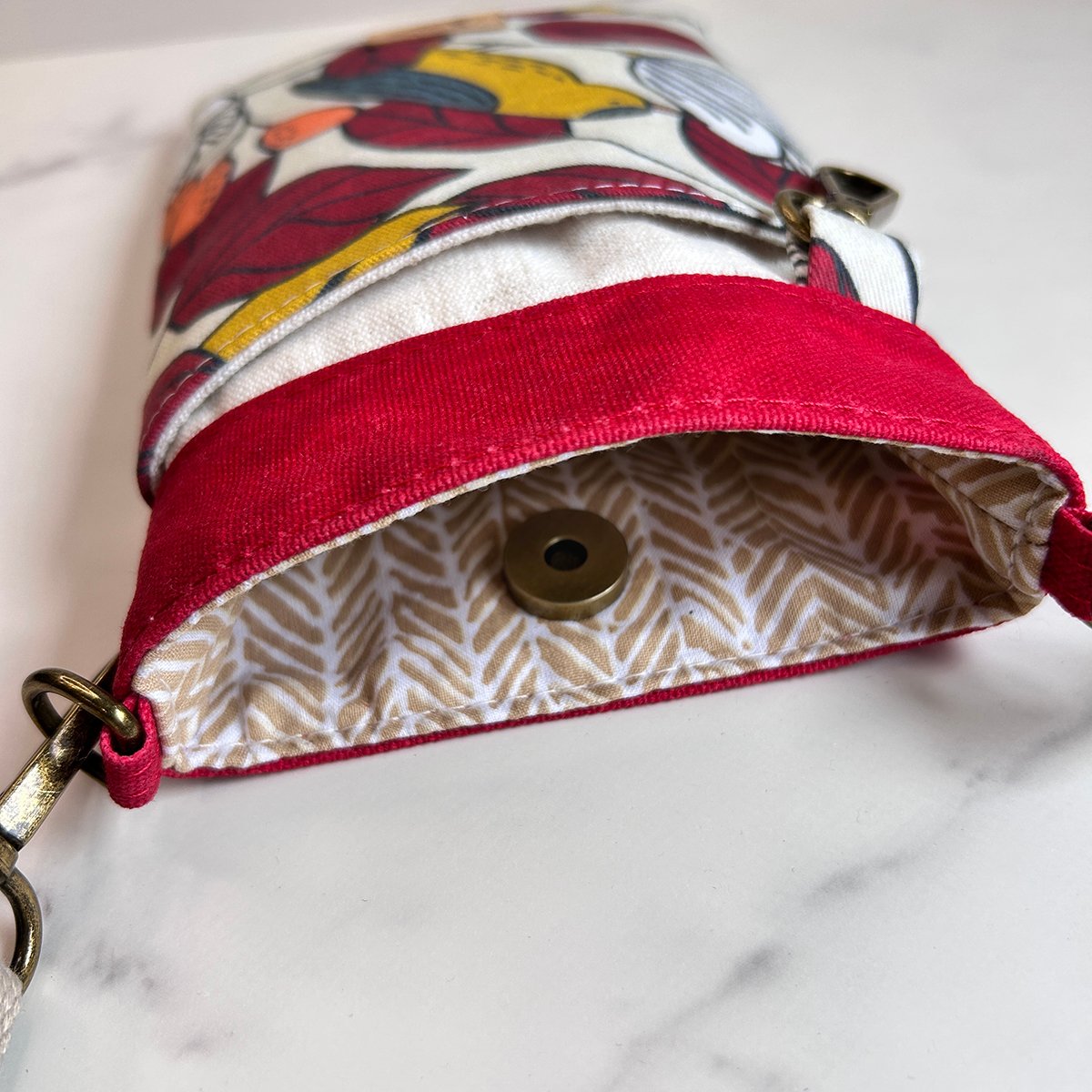 Mini Crossbody Bag for Phone - Bird Lover Print Phone Pouch - Nature Inspired Minimalist Purse - Image 6
