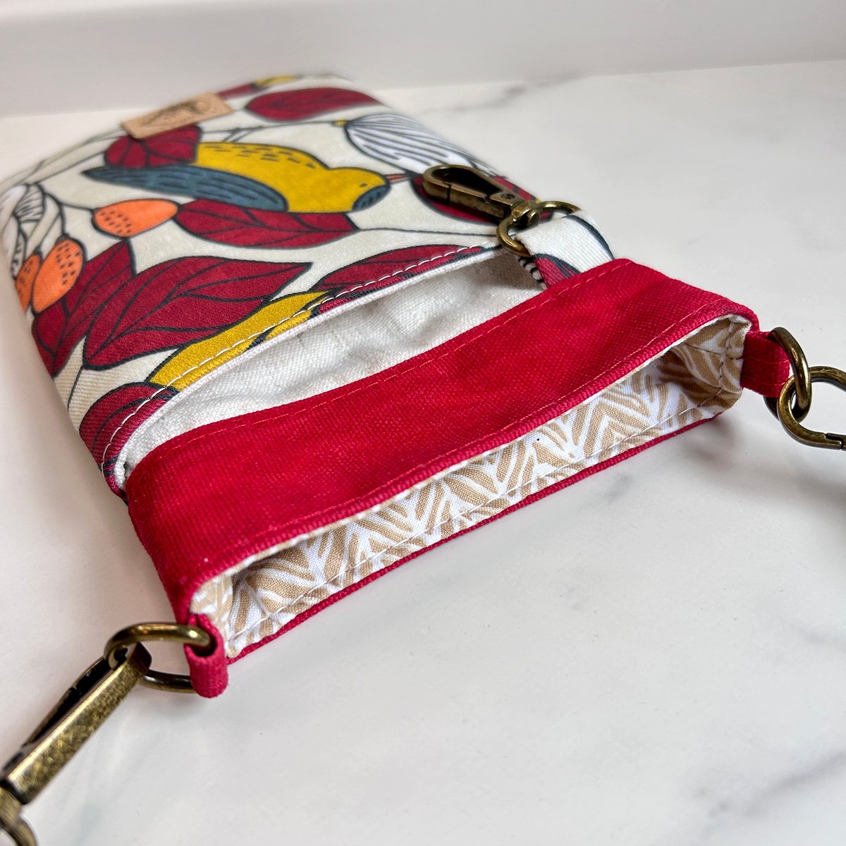 Mini Crossbody Bag for Phone - Bird Lover Print Phone Pouch - Nature Inspired Minimalist Purse - Image 7