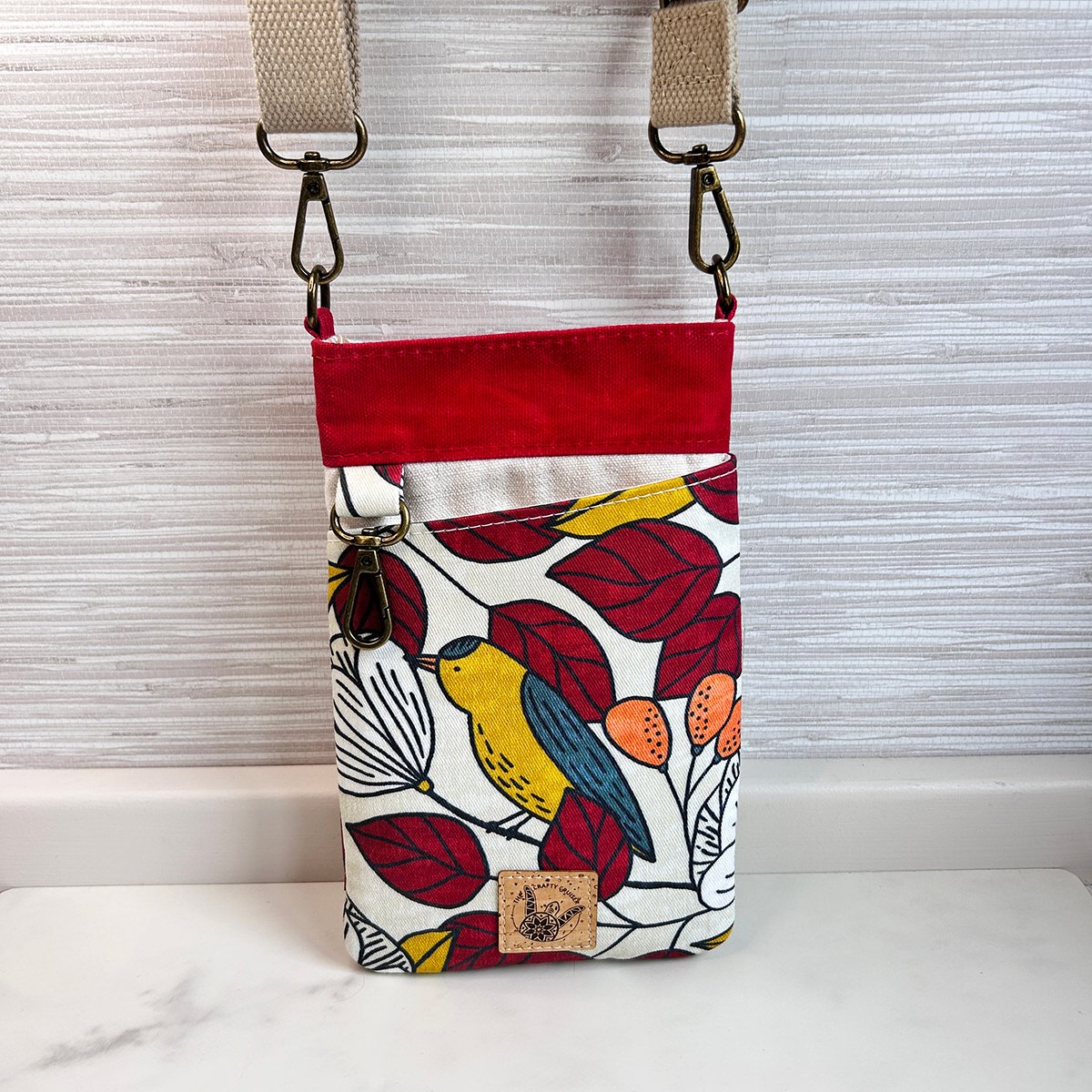 Mini Crossbody Bag for Phone - Bird Lover Print Phone Pouch - Nature Inspired Minimalist Purse - Image 8