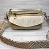 Neutral Beige Tan Belt Bag Front Flap Fanny Pack, Handmade Khaki Crossbody Bag for Women