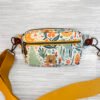 Nature Print Fanny Pack, Outdoor Lover Belt Bag, Sunflower Pine Tree Birds Crossbody, Gift for Hikers