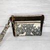 Woodland Animals Zipper Clutch, Waxed Canvas Wristlet Pouch, Cottagecore Small Phone Pouch Wallet