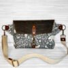 Waxed Canvas Belt Bag, Woodland Animal Print Fanny Pack, Cottagecore Crossbody Sling Bag with Leather Accents