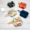 Earbud Case Keychain, Handmade Fabric Earbud Case, Airpod Case Bag Charm