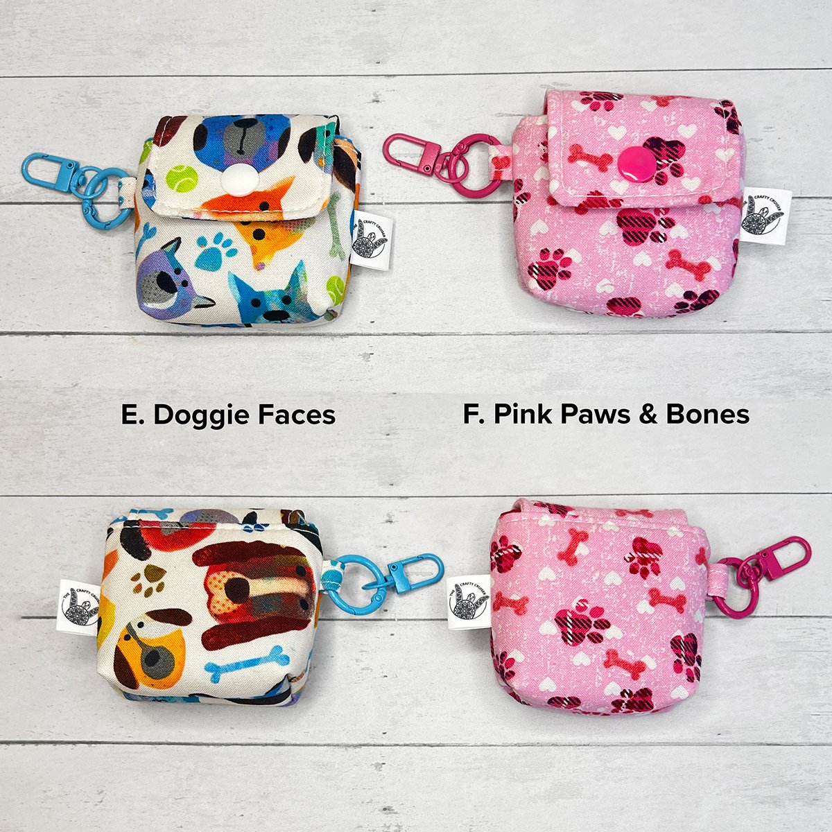 Earbud Case Keychain, Handmade Fabric Earbud Case, Airpod Case Bag Charm - Image 9
