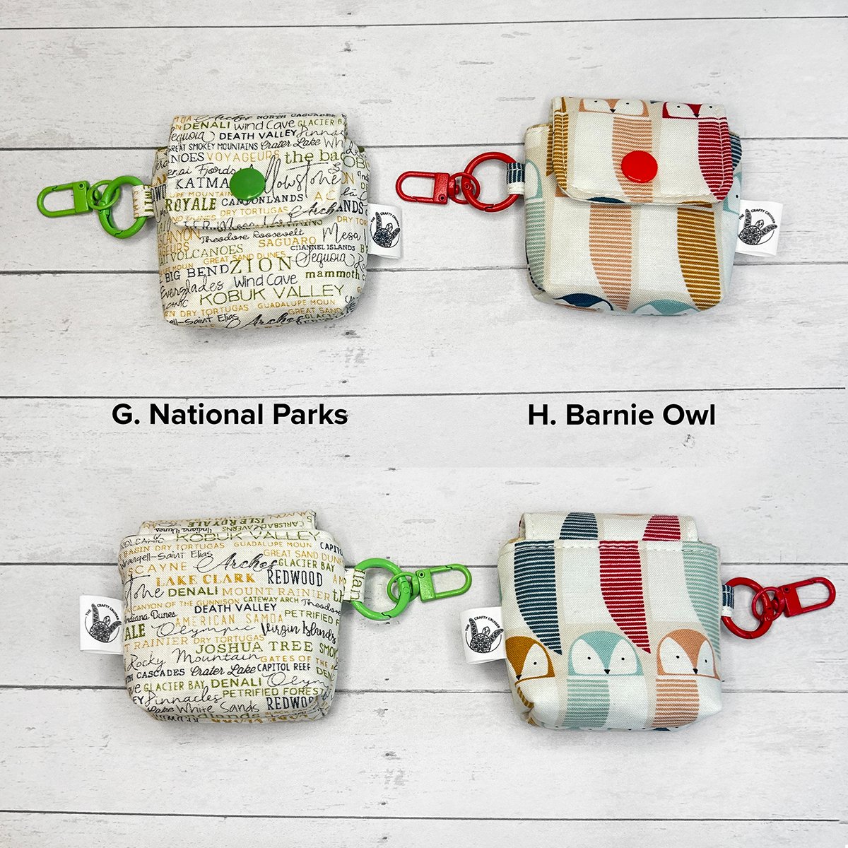 Earbud Case Keychain, Handmade Fabric Earbud Case, Airpod Case Bag Charm - Image 10