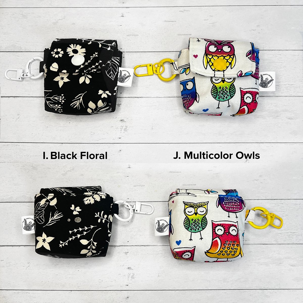 Earbud Case Keychain, Handmade Fabric Earbud Case, Airpod Case Bag Charm - Image 11