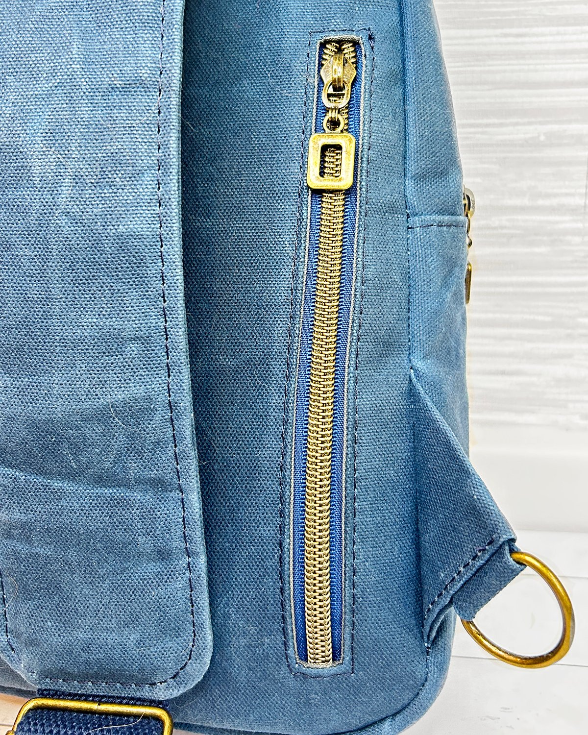 Harris Tweed Plaid Sling Bag, Blue Waxed Canvas & Mackenzie Check Tartan Crossbody Backpack - Image 13